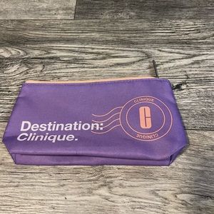 Clinique makeup bag, purple with pink inside, never used